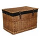 image 1 of 60cm Double Steamed Wicker Chest Picnic Basket with Lining Black | Black | One Size