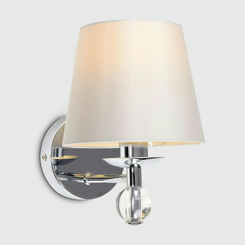 image 1 of ValueLights Bryantt Polished Silver Wall Light and E14 Candle LED 4W Warm White 3000K Bulb