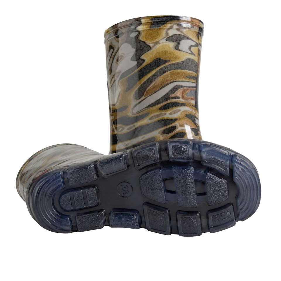 image 1 of Demar Stormer Reflective Kids' Wellies, Green Mosaic, EU 26/27