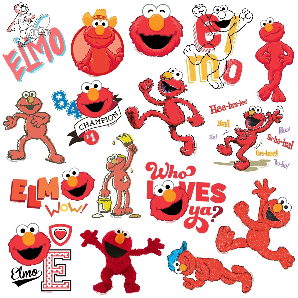 image 1 of Sesame Street Deluxe Elmo Stickers (Pack of 50) - Multicoloured - One Size