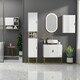 image 4 of kleankin Freestanding Bathroom Cabinet Linen Towel w/ Adjustable Shelf, 2 Doors