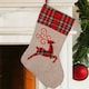 image 3 of Large Xmas Stocking Printed Pattern Burlap Hessian Linen Sack Sock Hanging Bags Home Decorations-Reindeer/Snowman/Robin/Ch