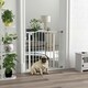 image 2 of PawHut 74-87cm Adjustable Metal Pet Gate Safety Barrier w/ Auto-Close White