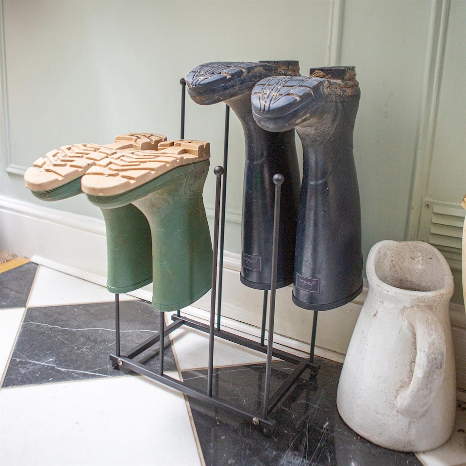 image 1 of Hammer and Tongs Steel Wellington Boot Rack - 4 Pair - Black | Black | Black