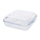 image 1 of Argon Tableware Optical Square Glass Oven Dish with Lid - 24cm x 21cm | Clear | Clear | 24cm x 21cm