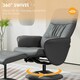 image 5 of HOMCOM PU Leather Armchair and Footrest Swivel Recliner Grey