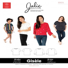 Jalie 3905 Gisele Round Neck Blouse Paper Sewing Pattern – Children’s, Teenagers’ & Women’s Top, 28 Sizes, Easy