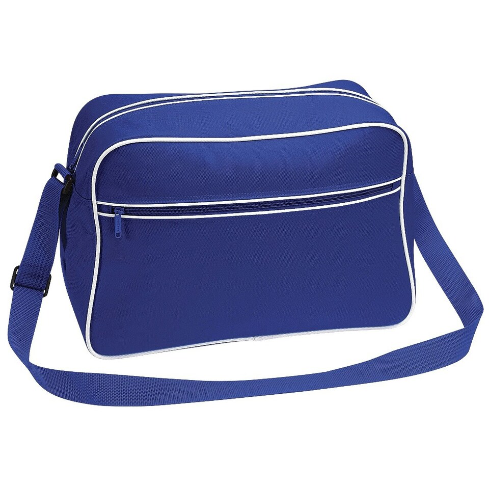 Bagbase Retro Adjustable Shoulder Bag (18 Litres) - Bright Royal/White - One Size Blue