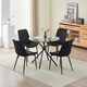 image 3 of New York Dining Table with 4 Amelia Velvet Chairs Grey