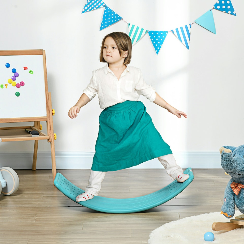 image 1 of ZONEKIZ Balance Board, Kids Wobble board, Montessori Toy for 3-6 Years, Blue Blue | One Size