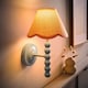 image 3 of ValueLights Bobbin Blue Wall Light with Pink Scallop Shade | Blue