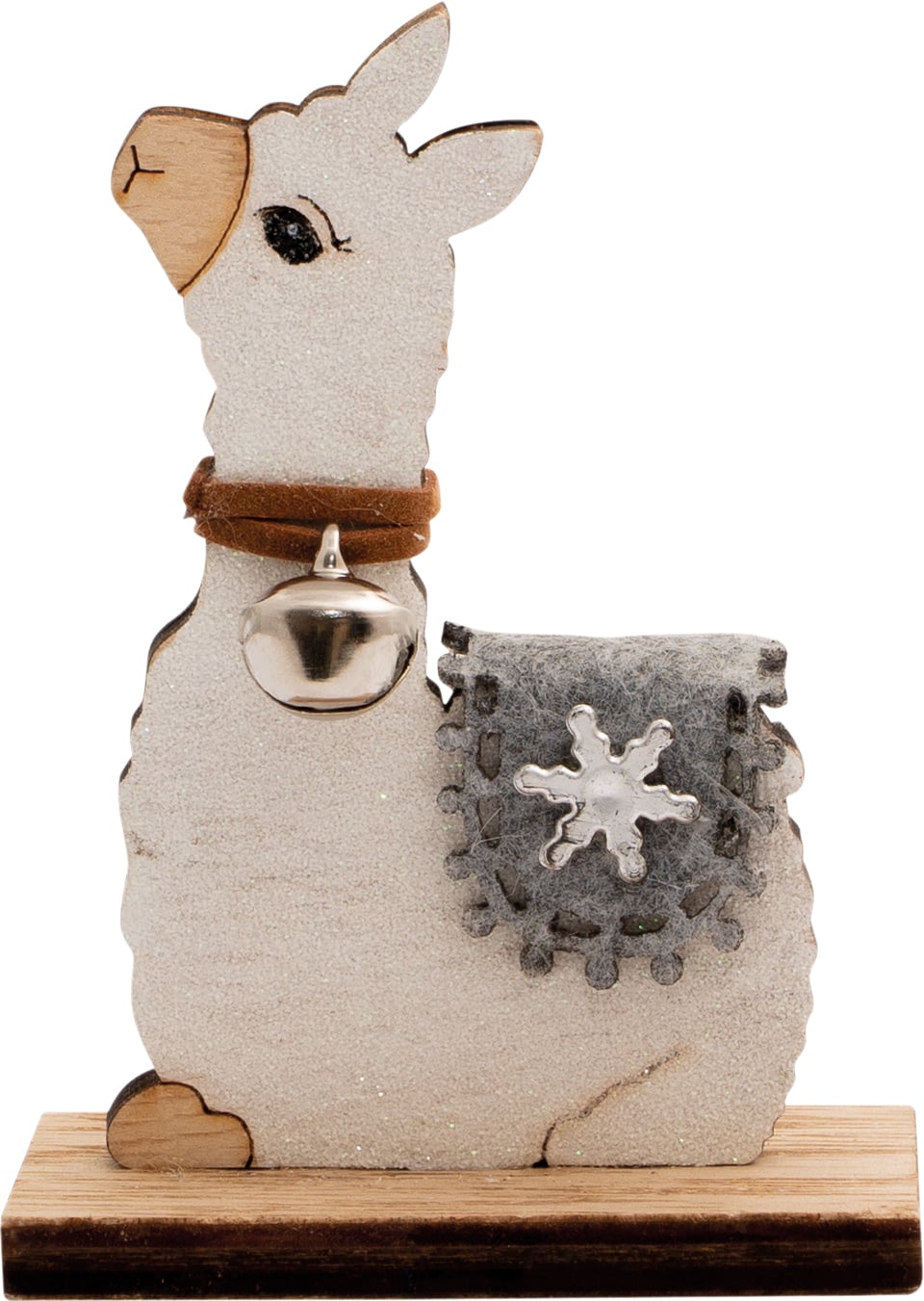 Netagon Wooden Alpaca Ornament in White