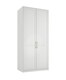 image 2 of Austen 2 Door Wardrobe - Engineered Wood/Metal - L58 x W100 x H220 cm - White/Gold Brushed | White