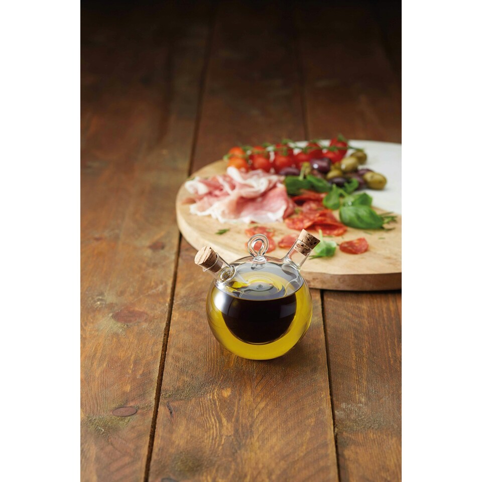 image 1 of KitchenCraft World of Flavours Italian Round Dual Oil and Vinegar Bottle