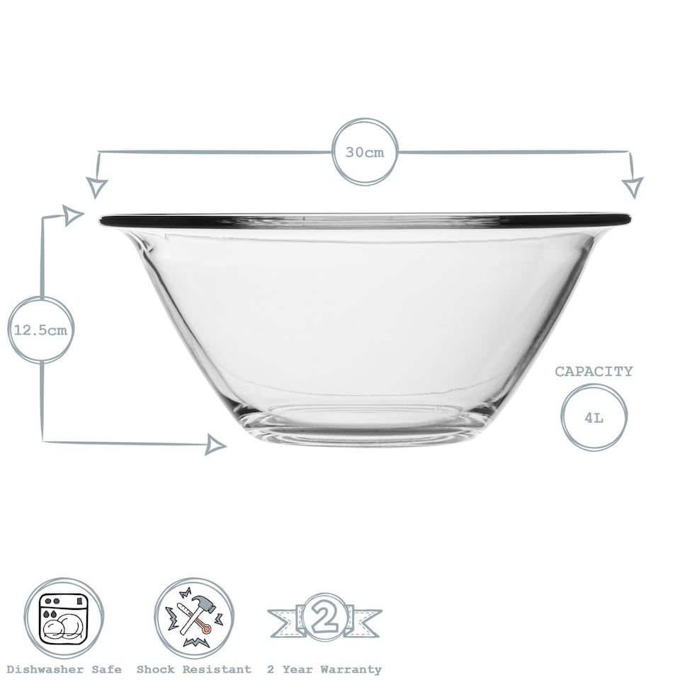 image 1 of Bormioli Rocco Mr Chef Glass Nesting Mixing Bowls - 4 Litres - Pack of 6