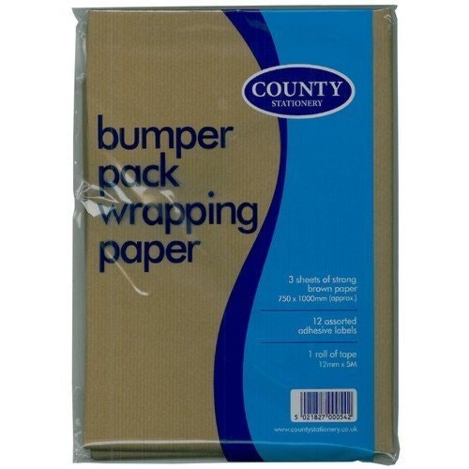 image 1 of Brown Wrap 3 Sheets, Labels & Tape