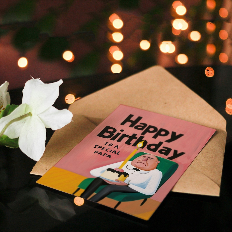 image 1 of Special Grumpy Man Cake Fun Joke Papa Funny Birthday Card
