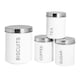 image 1 of Harbour Housewares 4 Piece Round Metal Kitchen Canisters Set - White