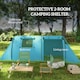 image 3 of Outsunny 2 Room Camping Family Tent for 3-4 Man, 3000mm Waterproof, Green