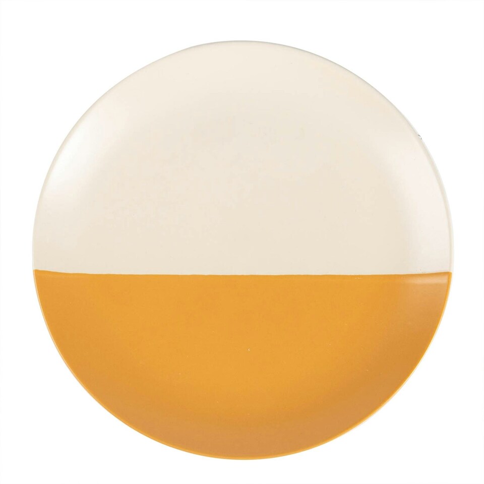 image 1 of Nicola Spring Ceramic Dipped Flecked Dinner Plates - 20.5cm - Mustard - Pack of 4 Yellow