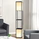 image 9 of HOMCOM Floor Lamp with Shelves and Dual Light, Modern Corner Standing Lamp with TC Fabric Lampshade for Living Room, Bedroom, Bulb not Included, Black
