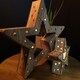image 5 of Set of 2 Battery Operated Indoor Wooden Christmas Stars with Warm White LEDs