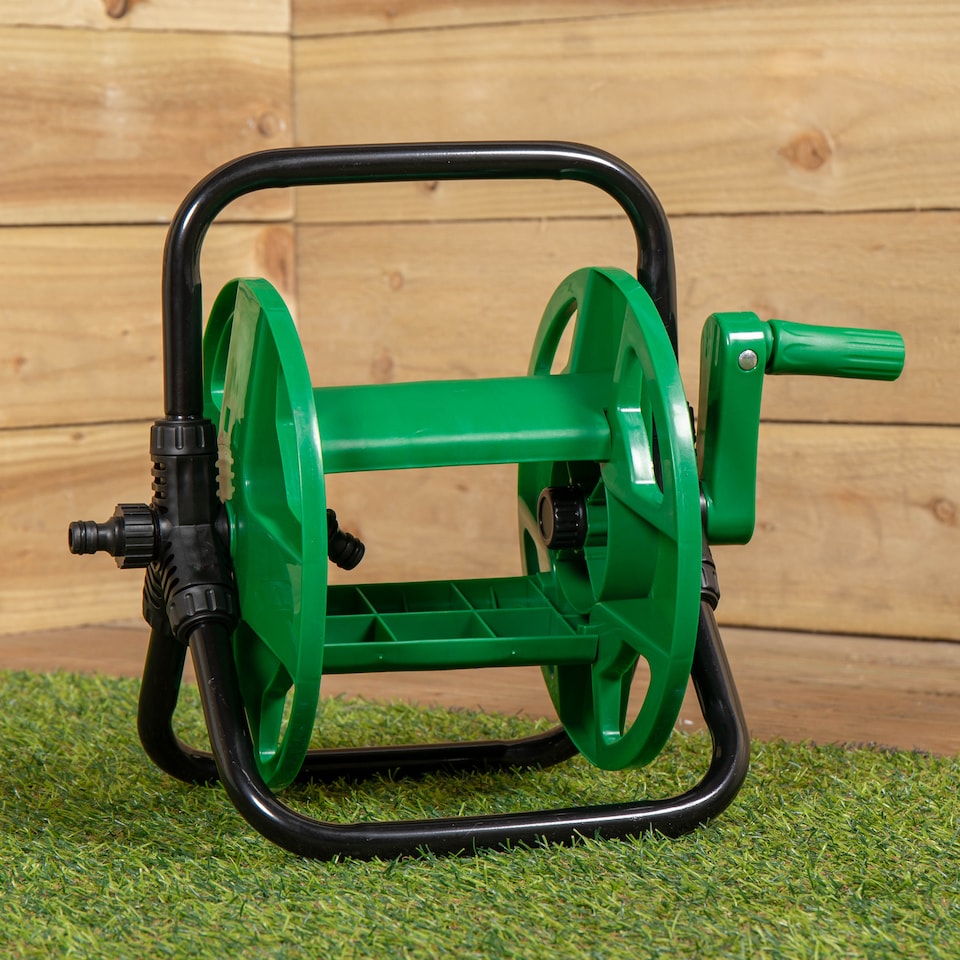 image 1 of Portable Garden Hose Pipe Holder / Reel - Holds up to 30m Hose | Green | Green