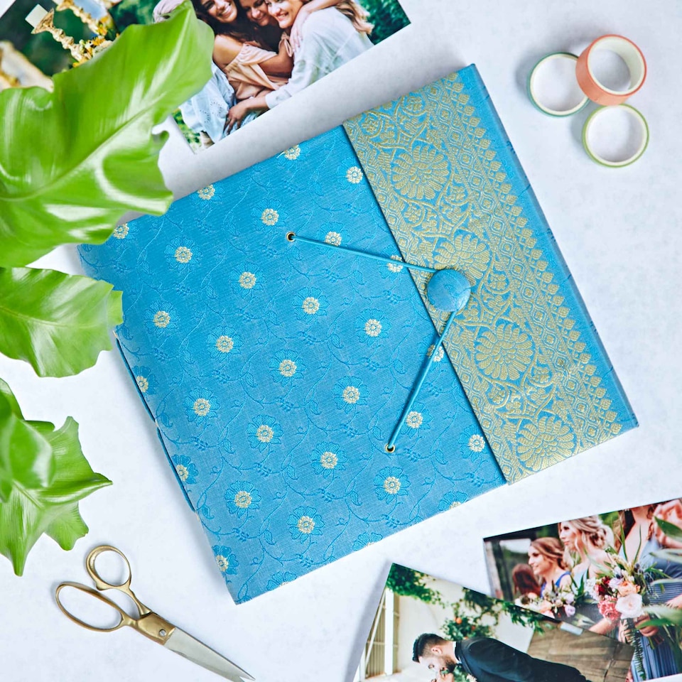 image 1 of Large Sari Fabric Photo Album