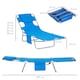 image 7 of Outsunny Sun Lounger with Reading Hole, Folding Garden Lounger, Blue
