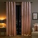 image 1 of OHS Metallic Geo Print Matte Velvet Blackout Eyelet Curtains, 46x72" - Blush Pink