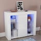 image 1 of Vida Designs Azura 1 Door LED Large Sideboard Buffet Cabinet Storage, White | White | 1