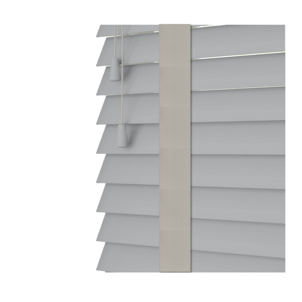 image 1 of 200cm Dove Grey Faux Wood Venetian Blinds with Tapes (130cm Drop)
