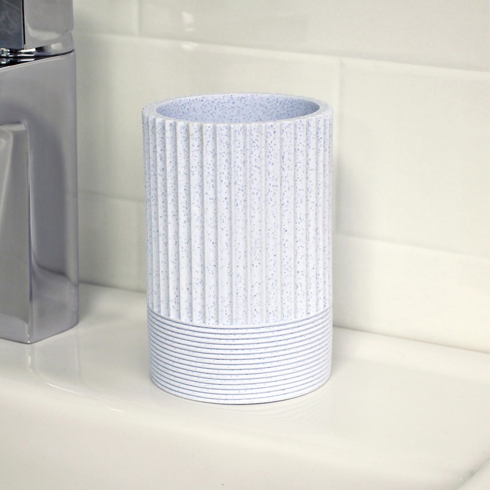 image 1 of Showerdrape Tranquil Pale Blue Sparkle Tumbler | Blue | 1