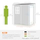 image 5 of Outsunny 4 x 5FT Plastic Garden Shed with Floor, Lean to Outdoor Storage Shed, Lockable Tool Storage House with Window, Vent and Plastic Roof, Grey