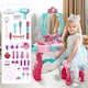 image 2 of Role Play Girls Dressing Vanity Table Set Makeup Set with Light and Sound