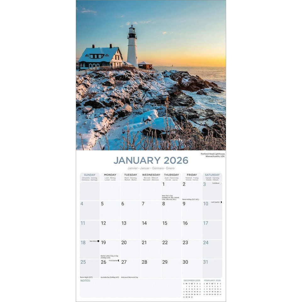 image 1 of Seasons 2026 Calendar | Square Wall Calendar | Travel & Nature Gift | Plastic Free Packaging | by Avonside Publishing
