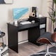 image 3 of COSTWAY Computer Desk with Drawer Compact Study Desk Black Black
