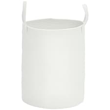 HOMCOM 36L Laundry Hamper, Cotton Rope Laundry Basket with Handles, Collapsible Washing Bin, 38 x 45cm, Cream White