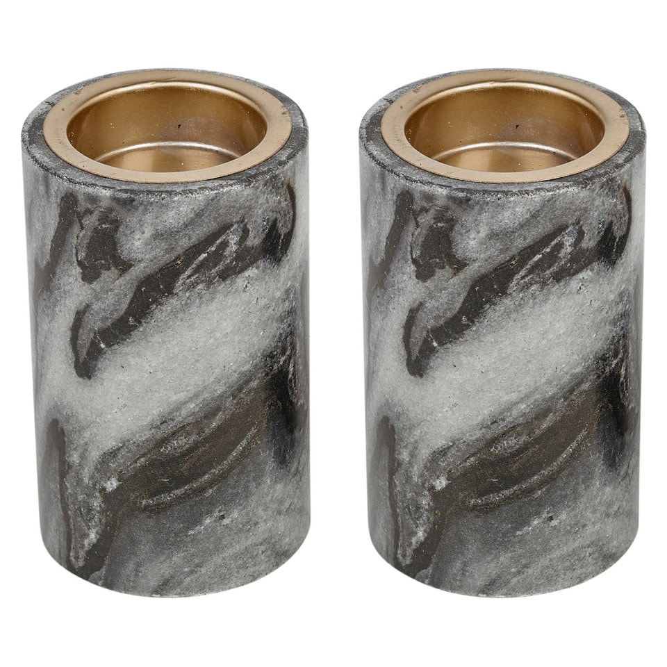image 1 of Natural Marble Stone Votive Tea Light Candle Holder Home Decor Centrepiece Gift | Multi | 2 Holder 10cm