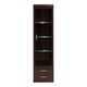 image 3 of Imperial Tall Glazed 1 Door 2 Drawer Narrow Cabinet in Dark Mahogany Melamine
