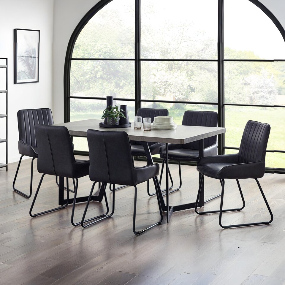 image 1 of Miller Concrete Effect Dining Table