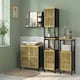 image 2 of HOMCOM Tall Bathroom Cabinet Bamboo Cupboard with Adjustable Shelves, Black