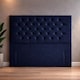image 2 of Floorstanding Headboard Blue Plush Chesterfield 5FT Kingsize 54inch High
