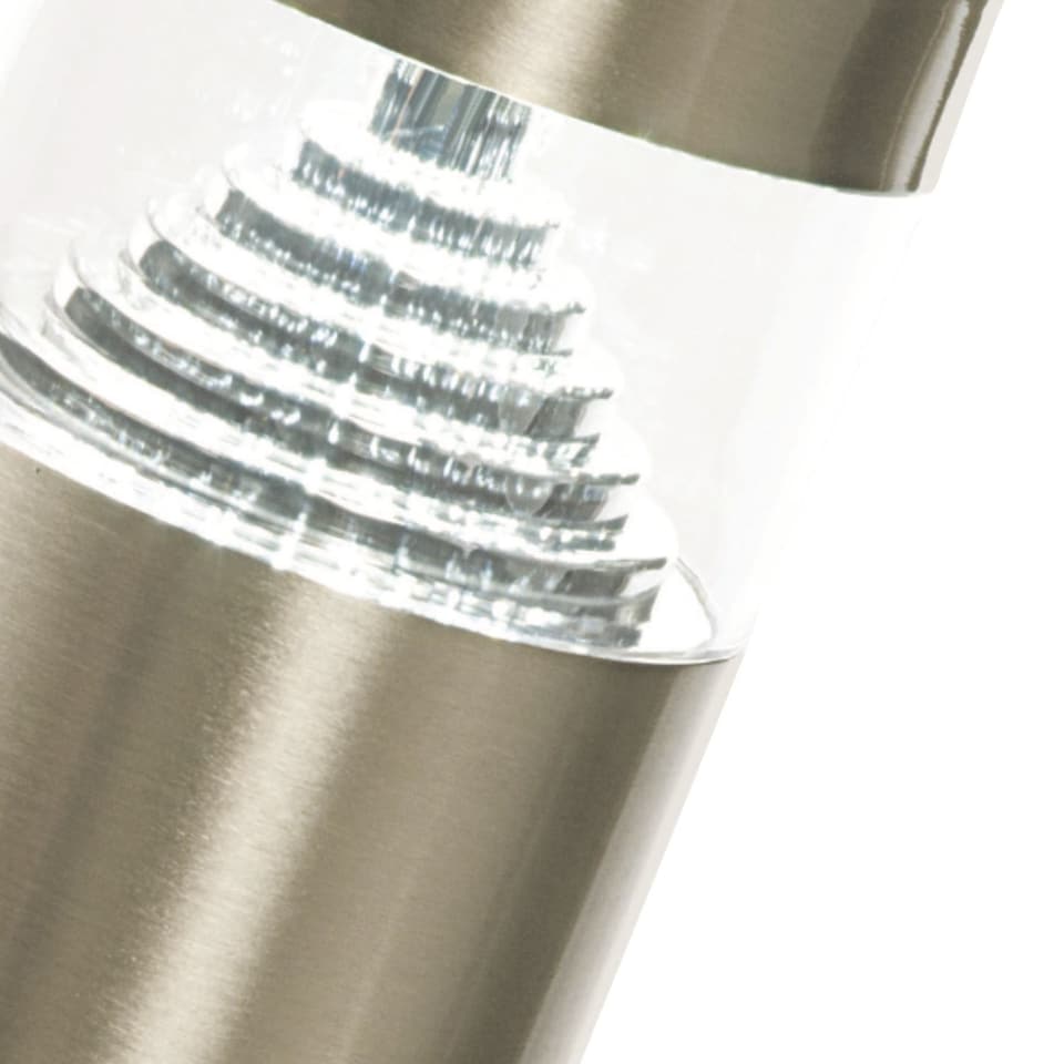 image 1 of Set of 4 Inca - Outdoor Stainless Steel LED Wall Lights | Grey | Clear | 4