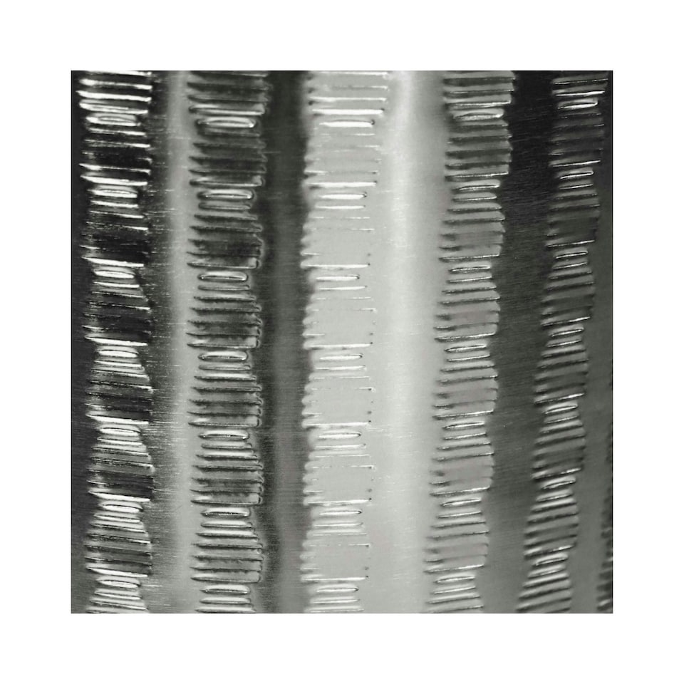 image 1 of Zendaya Embossed Metal Planter with Stand - Mild Steel - L27 x W27 x H40 cm - Silver | Silver