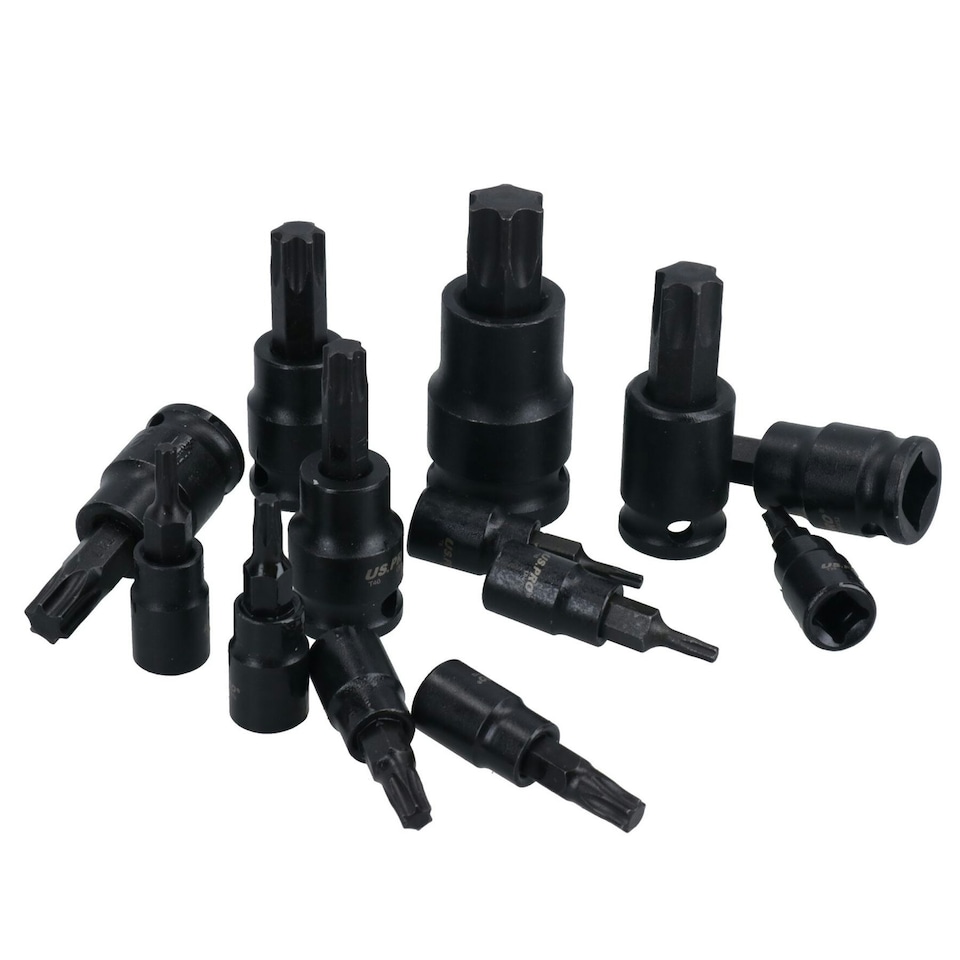 image 1 of 25pc Male + Female Impacted Impact Torx Star E Sockets T8 - T60 + E4 - E22