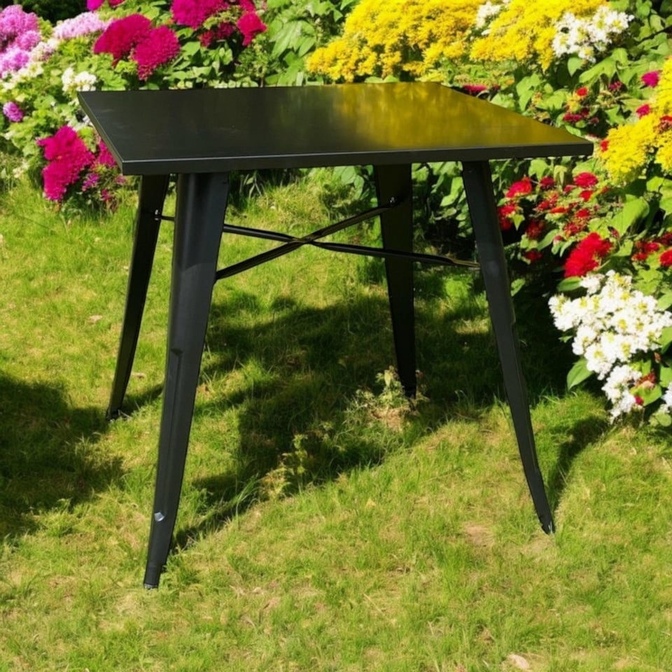 image 1 of Garden Bar Table - Metal - L80 x W50 x H76 cm - Black Black