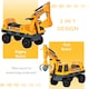 image 5 of HOMCOM No Power Ride on Excavator Digger Music Light for 2-3 Years Old Yellow