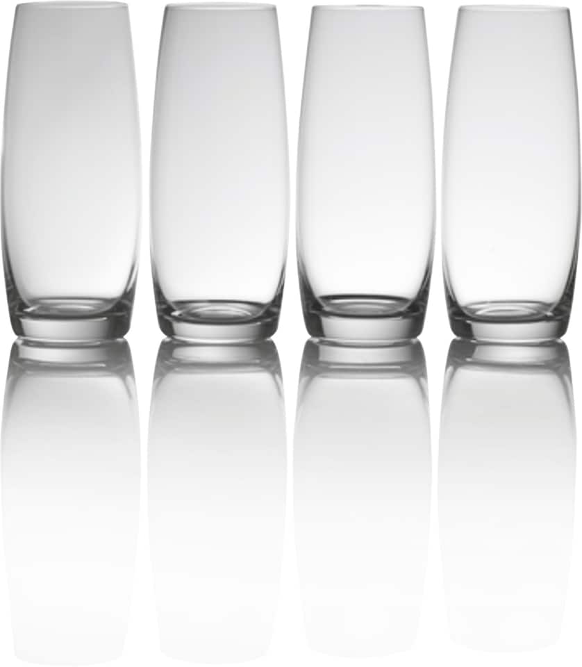 image 1 of Mikasa Champagne Flute Set Clear Stemless Crystal 266ml Set of 4