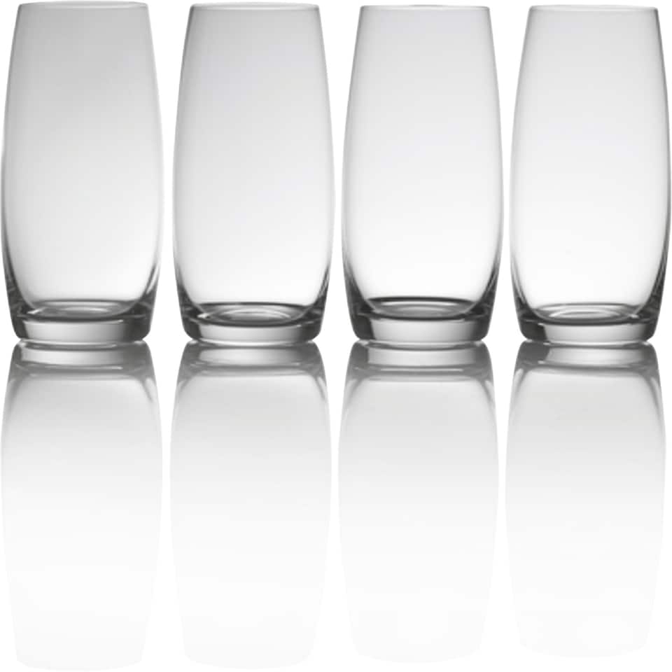 image 1 of Mikasa Champagne Flute Set Clear Stemless Crystal 266ml Set of 4